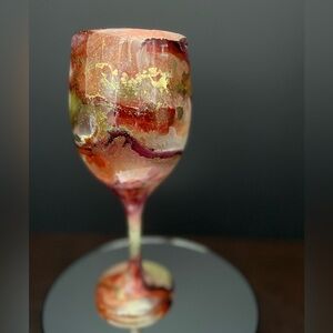 Handcrafted “Fall Fantasy” Custom Large Wine Glass. 20 oz